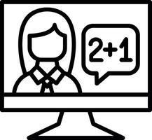 Elearning Line Icon Design vector