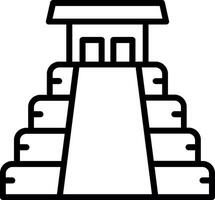 Maya Pyramid Line Icon Design vector