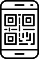 Qr Code Line Icon Design vector