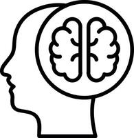 Brain Line Icon Design vector