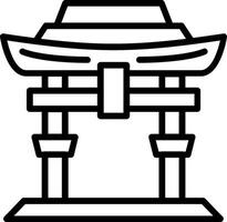 Itsukushima Shrine Line Icon Design vector