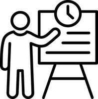 Work time Line Icon Design vector