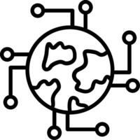 Global Connection Line Icon Design vector