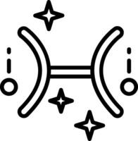 Pisces Line Icon Design vector