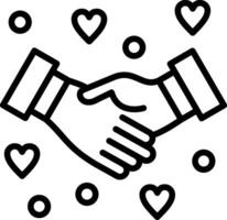 Handshake Line Icon Design vector