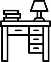 Desk Line Icon Design vector