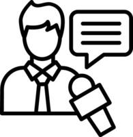 Interview Line Icon Design vector
