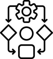 Predictive modeling Line Icon Design vector