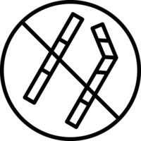 No Straw Line Icon Design vector