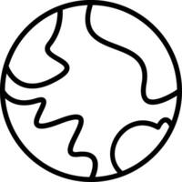 Planet Earth Line Icon Design vector
