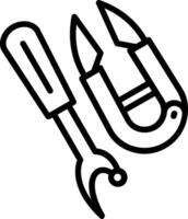 Seam Ripper Line Icon Design vector
