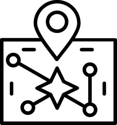 Star Map Line Icon Design