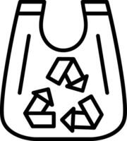Recycled Bag Line Icon Design vector