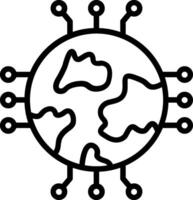 Global Network Line Icon Design vector