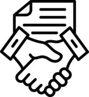 Handshake Line Icon Design vector