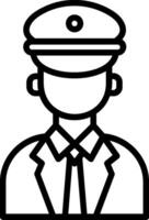 Captain Line Icon Design vector