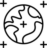 Planet Earth Line Icon Design vector