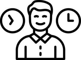Workaholic Line Icon Design vector