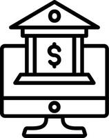 Mobile Banking Line Icon Design vector