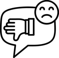 Negative Comment Line Icon Design vector