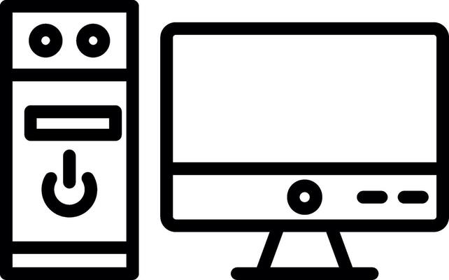 Computer Line Icon Design