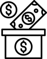 Money box Line Icon Design vector