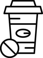 Coffe Cup Line Icon Design vector