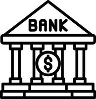 Bank Line Icon Design vector