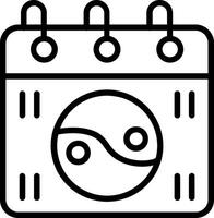 Chinese calendar Line Icon Design vector