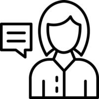Interview Line Icon Design vector
