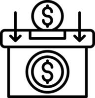 Insert coin Line Icon Design vector