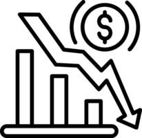 Recession Line Icon Design vector