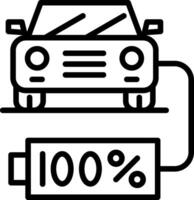 Battery Status Line Icon Design vector