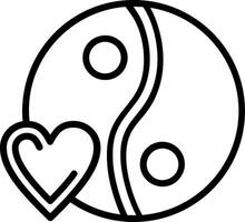 Yin yang Line Icon Design vector
