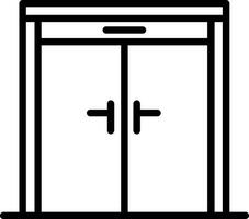 Closed Door Line Icon Design vector