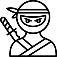 Ninja Line Icon Design vector