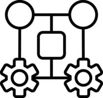 Machine Learning Line Icon Design vector