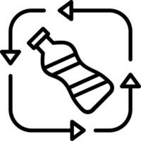 Recyclable Plastic Line Icon Design vector
