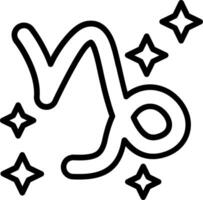 Capricorn Line Icon Design vector