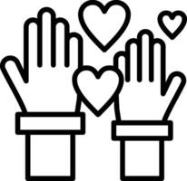 Hands up Line Icon Design vector