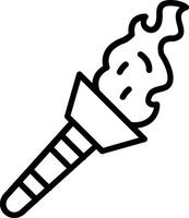 Torch Line Icon Design vector