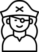 Pirate Line Icon Design vector
