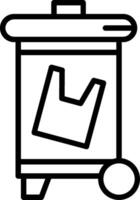 Trash Bin Line Icon Design vector