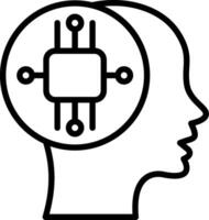 Artificial intelligence Line Icon Design vector
