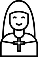 Nun Line Icon Design vector