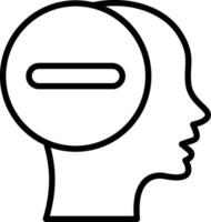 Negative Thinking Line Icon Design vector