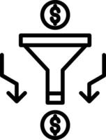 Sales Pipeline Line Icon Design vector