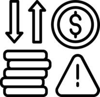 Financial Risk Line Icon Design vector