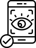 Eye Recognition Line Icon Design vector