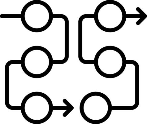 Flow diagram Line Icon Design